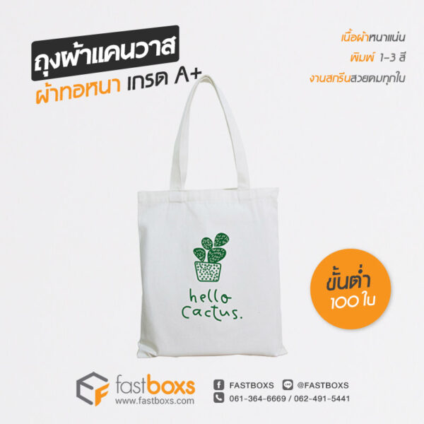 ถุงผ้าดิบ พิมพ์โลโก้