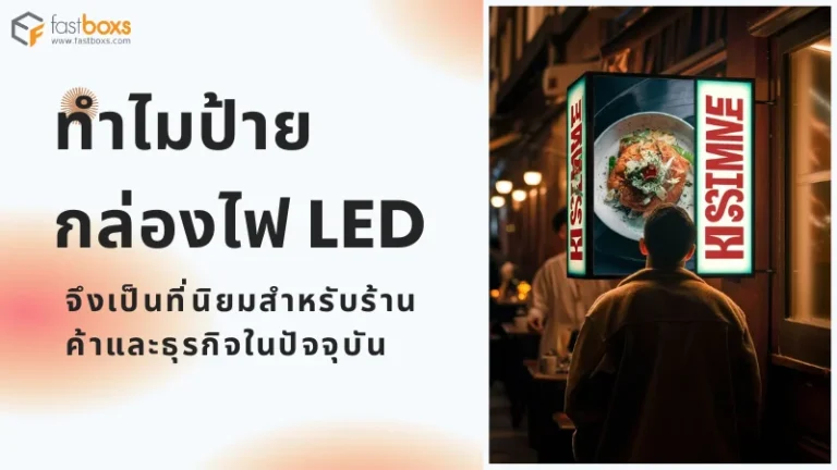 ภาพแสดงป้ายกล่องไฟ LED สำหรับร้านอาหาร