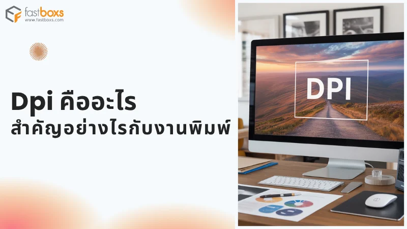 ภาพปกบทความ Dpi คืออะไร สำคัญอย่างไรกับงานพิมพ์ โดยมีหน้าจอที่แสดงคำว่า DPI อยู่